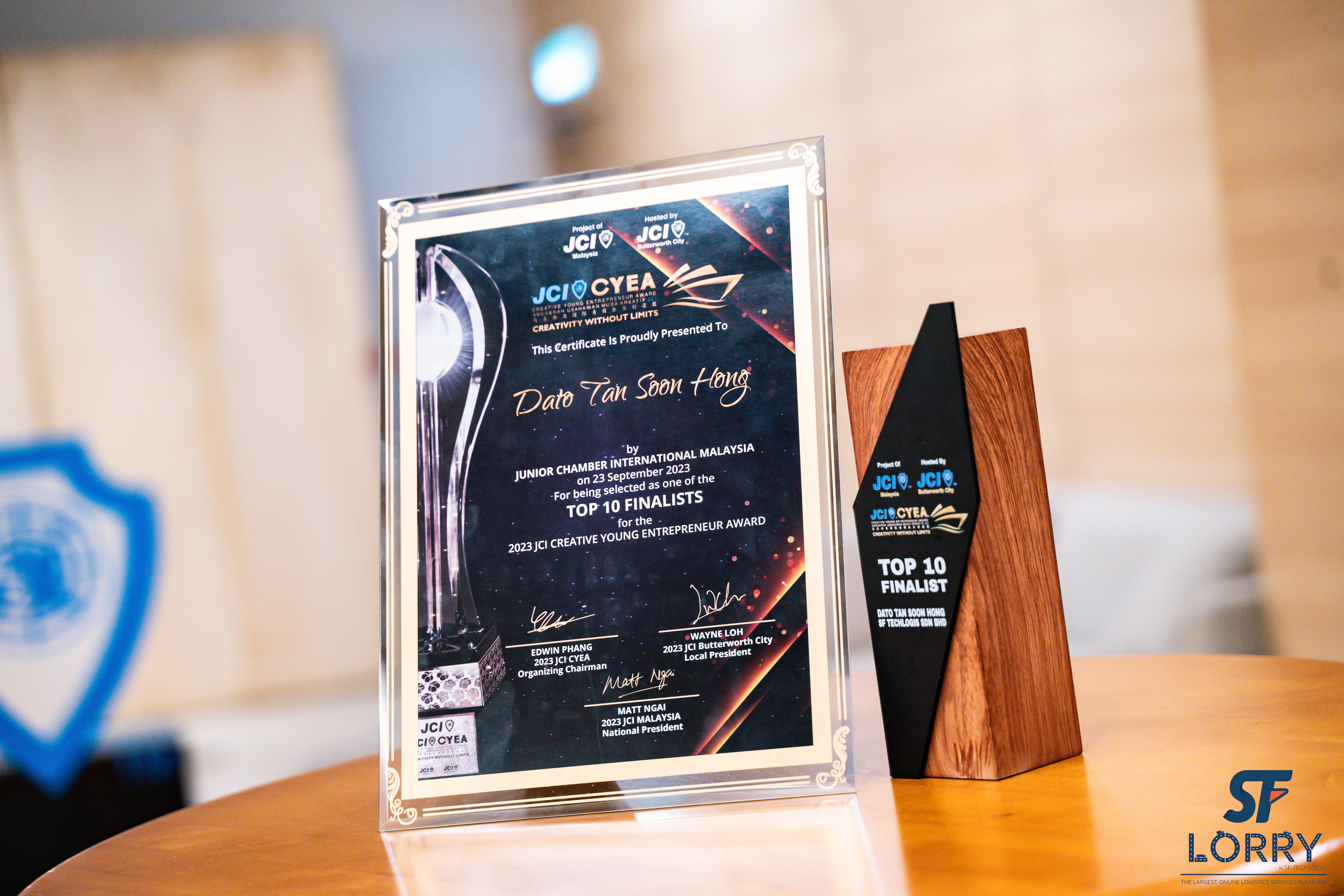 Dato’ Dr. Tan Soon Hong awarded Top 10 Finalist at JCI CYEA 2023